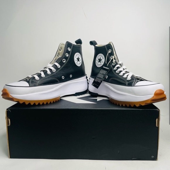 CONVERSE RUN STAR HIKE HI JW ANDERSON "BLACK" LEATHER UNISEX  SZ MEN 10.5 WM 12 - Picture 4 of 4